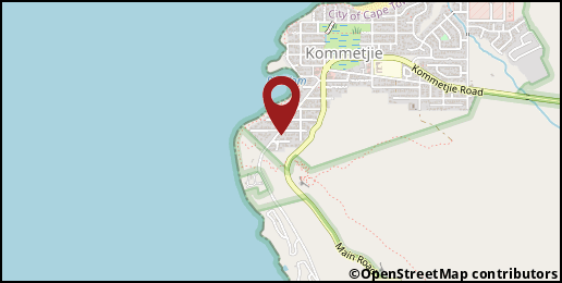 a map with a pin at -34.14582,18.32203